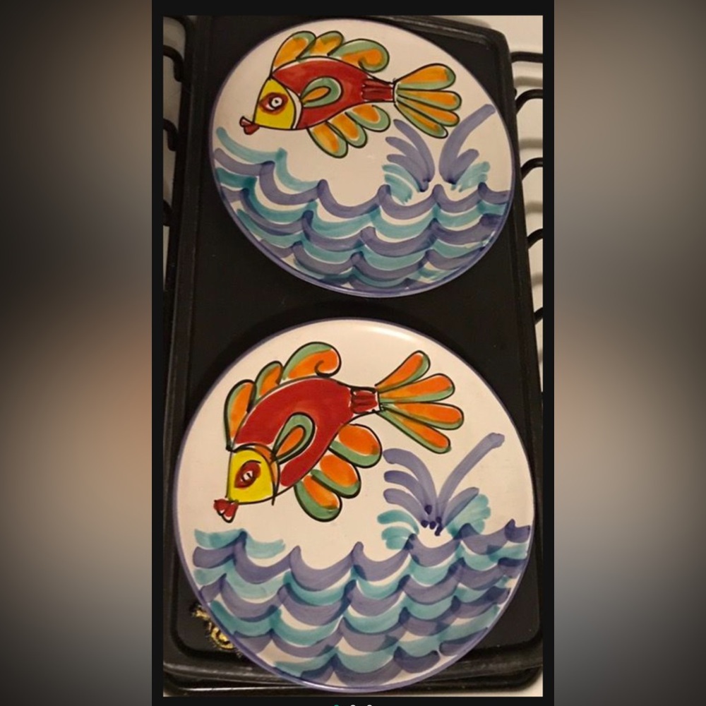 Vintage La Musa Hand Painted Italian Ceramic Plates